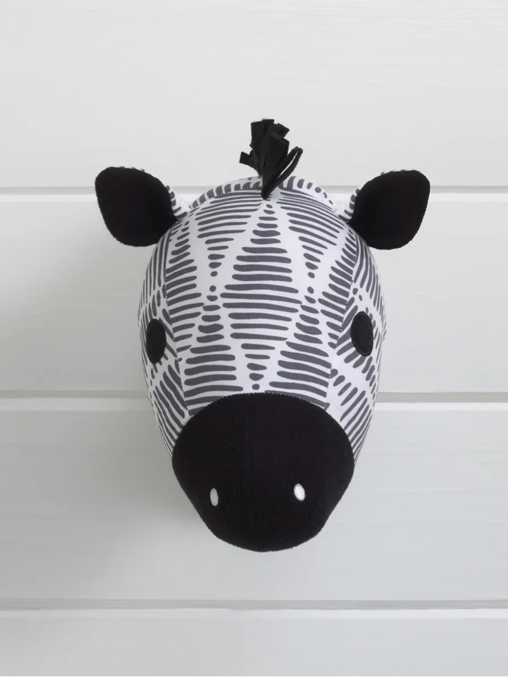 Plush Zebra Wall Mount - Black & White